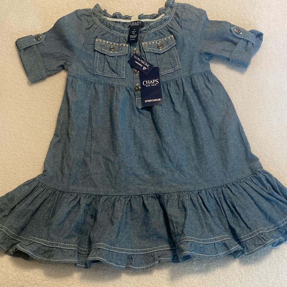 Chaps Denim kids dress size 4 little girls NWT